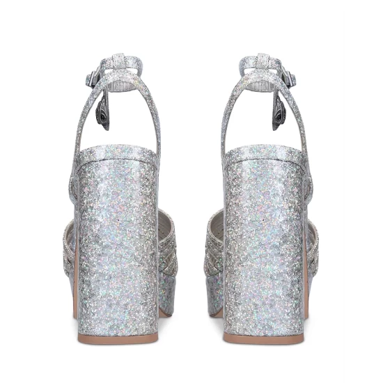 Outlet ⌛ KURT GEIGER LONDON 👩 Women's Pierra Ankle Strap Platform 🩴 Sandals Open Grey 👍 6 Outlet ⌛ KURT GEIGER LONDON 👩 Women's Pierra Ankle Strap Platform 🩴 Sandals Open Grey 👍 - Image 4