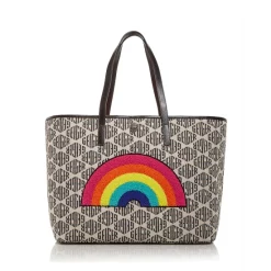 Coupon 😉 KURT GEIGER LONDON Monogram Print Richmond Shopper Charcoal ✔️