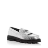 Promo 😀 KURT GEIGER LONDON 👩 Women's Carnaby Croc Embossed Chunky Loafers Silver ❤️ -Luxury Women Shoes Shop unnamed file 1071
