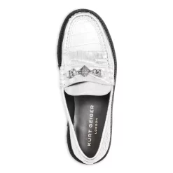 Promo 😀 KURT GEIGER LONDON 👩 Women's Carnaby Croc Embossed Chunky Loafers Silver ❤️ -Luxury Women Shoes Shop unnamed file 1073