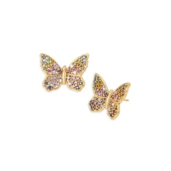 Best Pirce 🛒 KURT GEIGER LONDON Butterfly Stud Earrings Multi/gold 💯