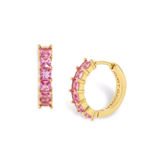 Cheapest 🎉 KURT GEIGER LONDON Color Crystal Huggie Hoop Earrings Fuchsia 😀 6 Cheapest 🎉 KURT GEIGER LONDON Color Crystal Huggie Hoop Earrings Fuchsia 😀 - Image 4