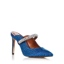 Hot Sale ✔️ KURT GEIGER LONDON 👩 Women's Duke Embellished Pointed Toe Pumps Blue 👏