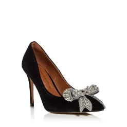 New 😉 KURT GEIGER LONDON 👩 Women's Belgravia Bow Embellished Pumps Black 🤩