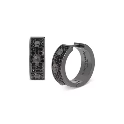 Outlet 🛒 KURT GEIGER LONDON Pavé Huggie Hoop Earrings Black 😀