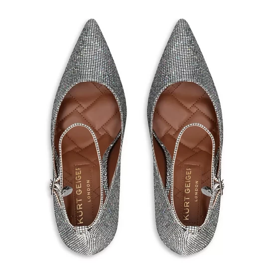 Best Sale 😀 KURT GEIGER LONDON 👩 Women's Shoreditch Pointed Toe Glitter High Heel Pumps Open Gray ✨ 5 Best Sale 😀 KURT GEIGER LONDON 👩 Women's Shoreditch Pointed Toe Glitter High Heel Pumps Open Gray ✨ - Image 3