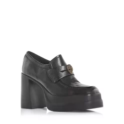 Flash Sale ❤️ KURT GEIGER LONDON 👩 Women's Stomp Platform High Heel Loafer Black 😉
