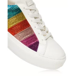 Hot Sale 🛒 KURT GEIGER LONDON 👩 Women's Laney Striped Crystal Platform Low Top 👟 Sneakers - 150th Anniversary Exclusive Multi 🎉 -Luxury Women Shoes Shop unnamed file 133
