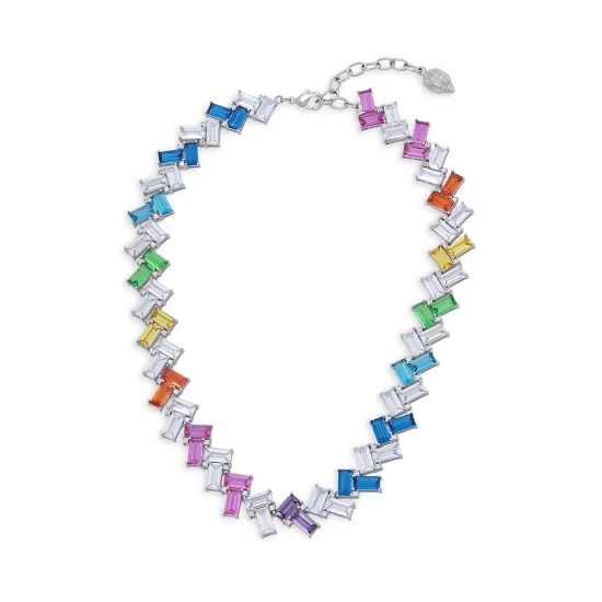 Hot Sale ✨ KURT GEIGER LONDON Quilted Rainbow Stone Collar Necklace, 14" Multi ✔️ 3 Hot Sale ✨ KURT GEIGER LONDON Quilted Rainbow Stone Collar Necklace, 14" Multi ✔️