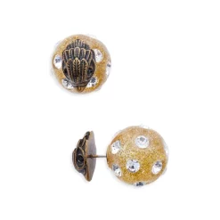 Cheapest 😍 KURT GEIGER LONDON Signature Eagle & Pavé Glitter Ball Front To Back Earrings In Gold Tone 🥰