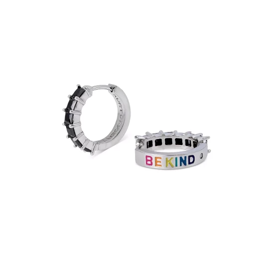 New ๐ KURT GEIGER LONDON Multicolor Be Kind Huggie Earrings Black/silver โจ 3 New ๐ KURT GEIGER LONDON Multicolor Be Kind Huggie Earrings Black/silver โจ