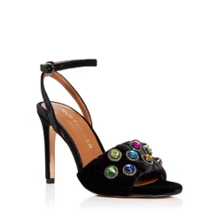Best Pirce 🤩 KURT GEIGER LONDON 👩 Women's Octavia Embellished High Heel 🩴 Sandals Charcoal 🔔