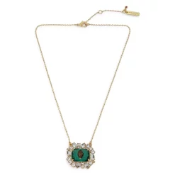 Best Sale 🛒 KURT GEIGER LONDON Estate Pendant Necklace, 16" Green/gold 🥰
