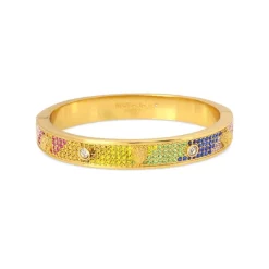 Top 10 ✔️ KURT GEIGER LONDON Signature Rainbow Pavé Bangle Bracelet Multi/gold ⌛