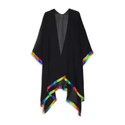 Promo 💯 KURT GEIGER LONDON Rainbow Trim Ruana Black/multi ✨