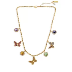 New 😍 KURT GEIGER LONDON Butterfly Charm Necklace, 16"-18" Multi/gold 🥰