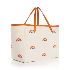 Best Sale 🥰 KURT GEIGER LONDON Violet Rainbow Print Large Canvas Tote Natural 🥰 -Luxury Women Shoes Shop unnamed file 1434