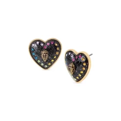 Wholesale 😀 KURT GEIGER LONDON Signature Heart Stud Earrings Black ⭐