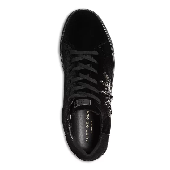 Brand new 💯 KURT GEIGER LONDON KURT GIEGER LONDON Men's Laney Velvet Embellished Low Top 👟 Sneakers Black 👍 4 Brand new 💯 KURT GEIGER LONDON KURT GIEGER LONDON Men's Laney Velvet Embellished Low Top 👟 Sneakers Black 👍 - Image 2