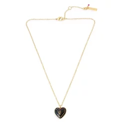 Best Pirce 🤩 KURT GEIGER LONDON Signature Heart Pendant Necklace, 16" Black 👏