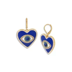 Flash Sale 🎉 KURT GEIGER LONDON Evil Eye Heart Drop Earrings In Gold Tone Blue/gold 👍