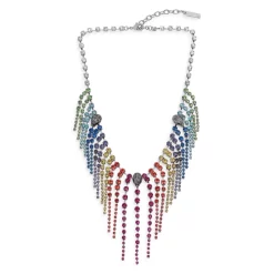 Flash Sale 👍 KURT GEIGER LONDON Fringe Bib Necklace, 15" Multi 🤩