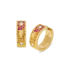 Best reviews of 🌟 KURT GEIGER LONDON Rainbow Pavé Huggie Hoop Earrings Multi/gold 👏