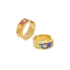 Best reviews of 🌟 KURT GEIGER LONDON Rainbow Pavé Huggie Hoop Earrings Multi/gold 👏 -Luxury Women Shoes Shop unnamed file 1504