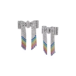 New ❤️ KURT GEIGER LONDON Bow Chandelier Fringe Earrings Multi ✨