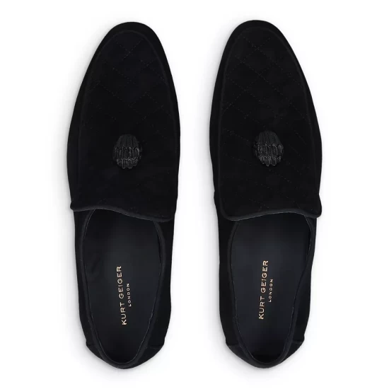 Best Pirce ⭐ KURT GEIGER LONDON Men's Hugh Eagle Head Drench Quilted Slip On Loafers Black ✔️ 4 Best Pirce ⭐ KURT GEIGER LONDON Men's Hugh Eagle Head Drench Quilted Slip On Loafers Black ✔️ - Image 2