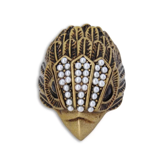 Brand new ๐คฉ KURT GEIGER LONDON Pavรฉ & Imitation Pearl Eagle Head Cocktail Ring In Gold Tone White/brown ๐ 4 Brand new ๐คฉ KURT GEIGER LONDON Pavรฉ & Imitation Pearl Eagle Head Cocktail Ring In Gold Tone White/brown ๐ - Image 2