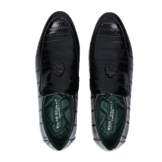 Flash Sale ๐งจ KURT GEIGER LONDON Men's Hugh Eagle Head Eel Embossed Slip On Loafers Black ๐ 5 Flash Sale ๐งจ KURT GEIGER LONDON Men's Hugh Eagle Head Eel Embossed Slip On Loafers Black ๐ - Image 3