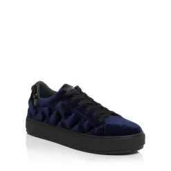 Best Sale ๐ KURT GEIGER LONDON Men's Laney Velvet Quilted Lace Up ๐ Sneakers Navy ๐