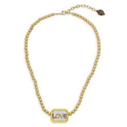 Deals 🤩 KURT GEIGER LONDON Love Pendant Necklace, 16" Yellow/gold ⌛