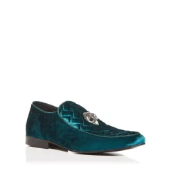 Best Sale ⭐ KURT GEIGER LONDON Men's Hugh Eagle Head Quilted Loafers Turquoise 🌟