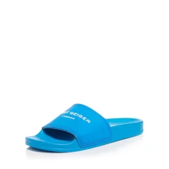 Coupon 🎉 KURT GEIGER LONDON Men's Slip On Pool Slide 🩴 Sandals Blue 👍