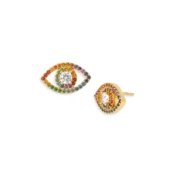 Outlet 🛒 KURT GEIGER LONDON Evil Eye Crystal Stud Earrings Multi ⭐