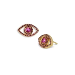 Outlet 😉 KURT GEIGER LONDON Pink Evil Eye Stud Earrings Pink/gold 😉