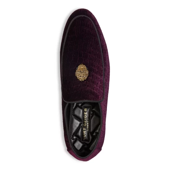 Buy โค๏ธ KURT GEIGER LONDON Men's Hugh Eagle Velvet Croc Embossed Slip On Loafers Purple ๐ 4 Buy โค๏ธ KURT GEIGER LONDON Men's Hugh Eagle Velvet Croc Embossed Slip On Loafers Purple ๐ - Image 2