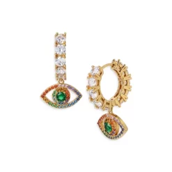 Wholesale 🎉 KURT GEIGER LONDON Evil Eye Huggie Earrings Multi ✨