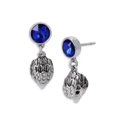 Cheap 🎉 KURT GEIGER LONDON Eagle Drop Earrings Blue/silver 🔥