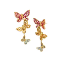 Buy 🧨 KURT GEIGER LONDON Butterfly Drop Earrings Multi/gold ✔️