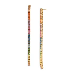 Hot Sale 🛒 KURT GEIGER LONDON Rainbow Crystal Tennis Earrings Multi 😍