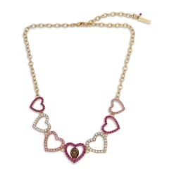 Best Sale 😉 KURT GEIGER LONDON Crystal Heart, & Eagle Collar Necklace, 16-18" Pink/white ✨