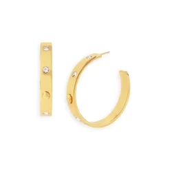 Deals ⭐ KURT GEIGER LONDON Eagle & Crystal Studded Hoop Earrings Silver 🧨