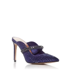 Best deal 😍 KURT GEIGER LONDON 👩 Women's Duke Embellished High Heel Mules Blue 🧨