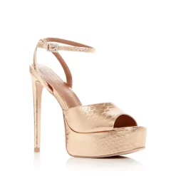 Wholesale 🥰 KURT GEIGER LONDON 👩 Women's Pierra Peep Toe Platform High Heel 🩴 Sandals Gold 💯