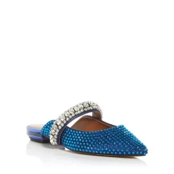 New 🌟 KURT GEIGER LONDON 👩 Women's Princely Embellished Mules Dark Blue 🤩