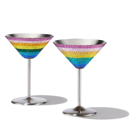 Discount 🛒 KURT GEIGER LONDON Rainbow Crystal Martini Glass Set - 150th Anniversary Exclusive Multi ✨ 2 Discount 🛒 KURT GEIGER LONDON Rainbow Crystal Martini Glass Set - 150th Anniversary Exclusive Multi ✨