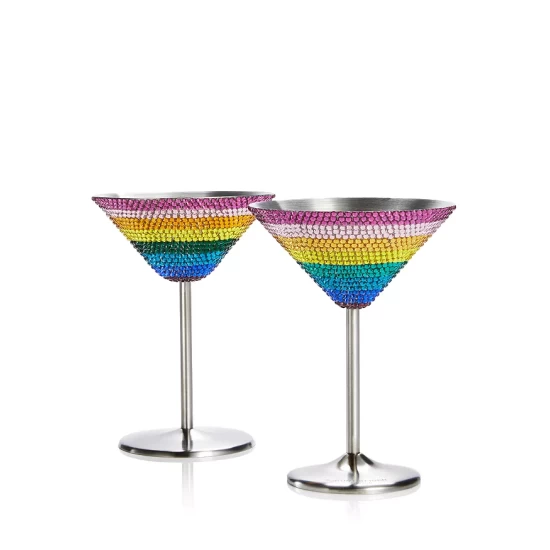 Discount 🛒 KURT GEIGER LONDON Rainbow Crystal Martini Glass Set - 150th Anniversary Exclusive Multi ✨ 3 Discount 🛒 KURT GEIGER LONDON Rainbow Crystal Martini Glass Set - 150th Anniversary Exclusive Multi ✨ - Image 2